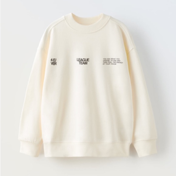 Zara Other - ZARA off white SKT league crew neck sweatshirt, almost new